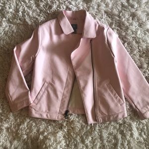 babyGap faux leather pink jacket